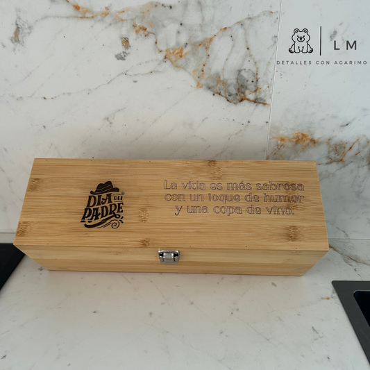 Caja de bambú personalizada 🍷