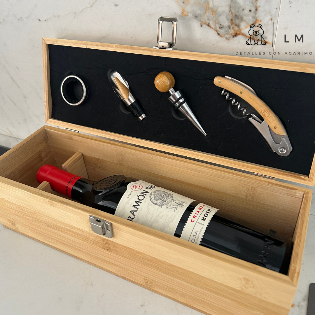 Caja de bambú personalizada 🍷