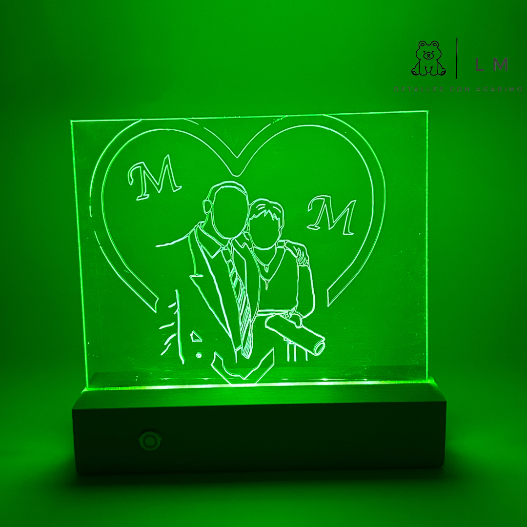 Lámpara LED multicolor personalizada con fotos 🎨